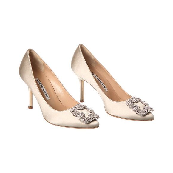Manolo Blahnik Hangisi 90 Satin Pump (Authentic Pre-Loved) - Picture 1 of 5
